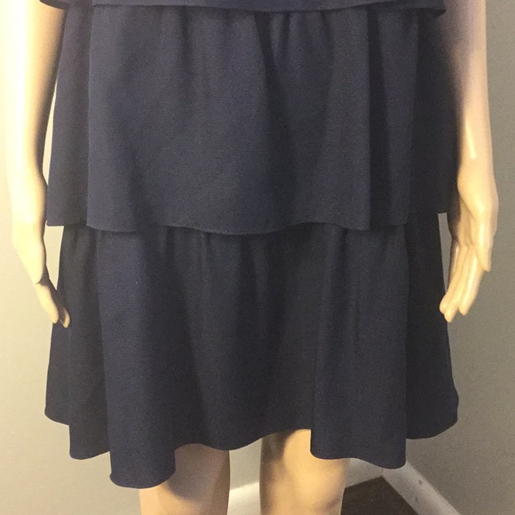 WAYNE : SLEEVELESS DARK BLUE 100% SILK DRESS - Picture 3 of 7